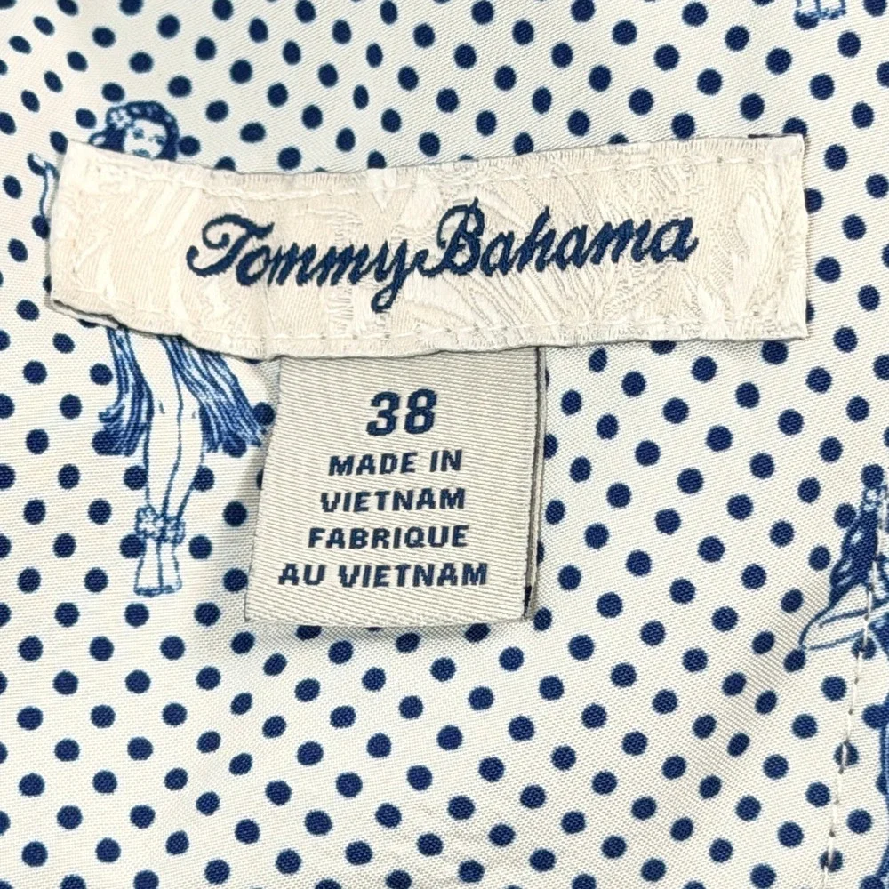 Tommy Bahama Performance Shorts Mens 38 Blue Textured Stretch Golf Casual